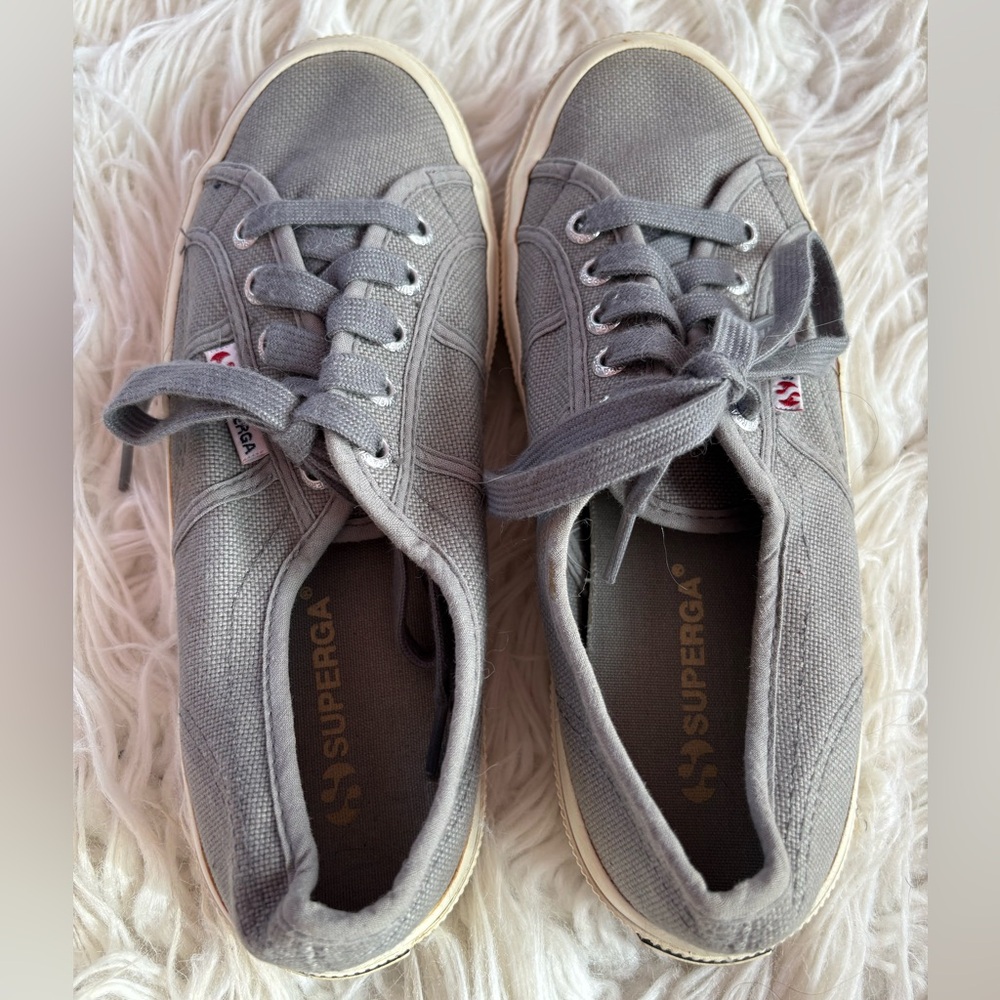 Superga 2750 Cotu Classic Grey Canvas Sneakers Women’s Size 7